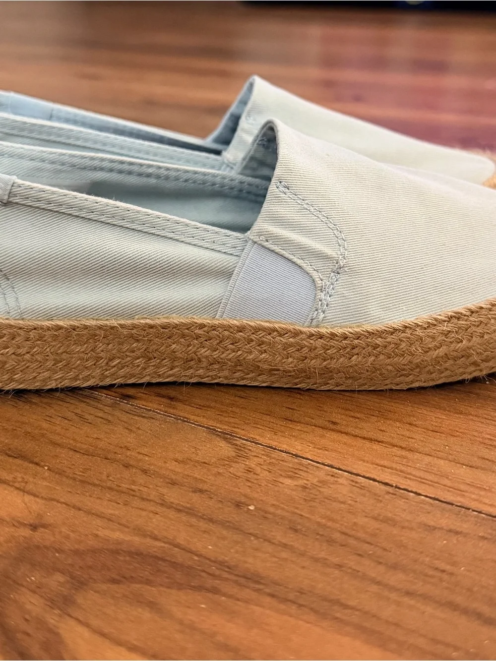 Casual Keds Espadrille Slip-On Shoes in Light Blue.